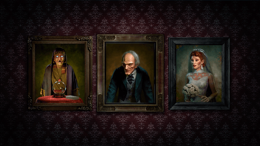 Halloween Hosts Trio Portraits Scene