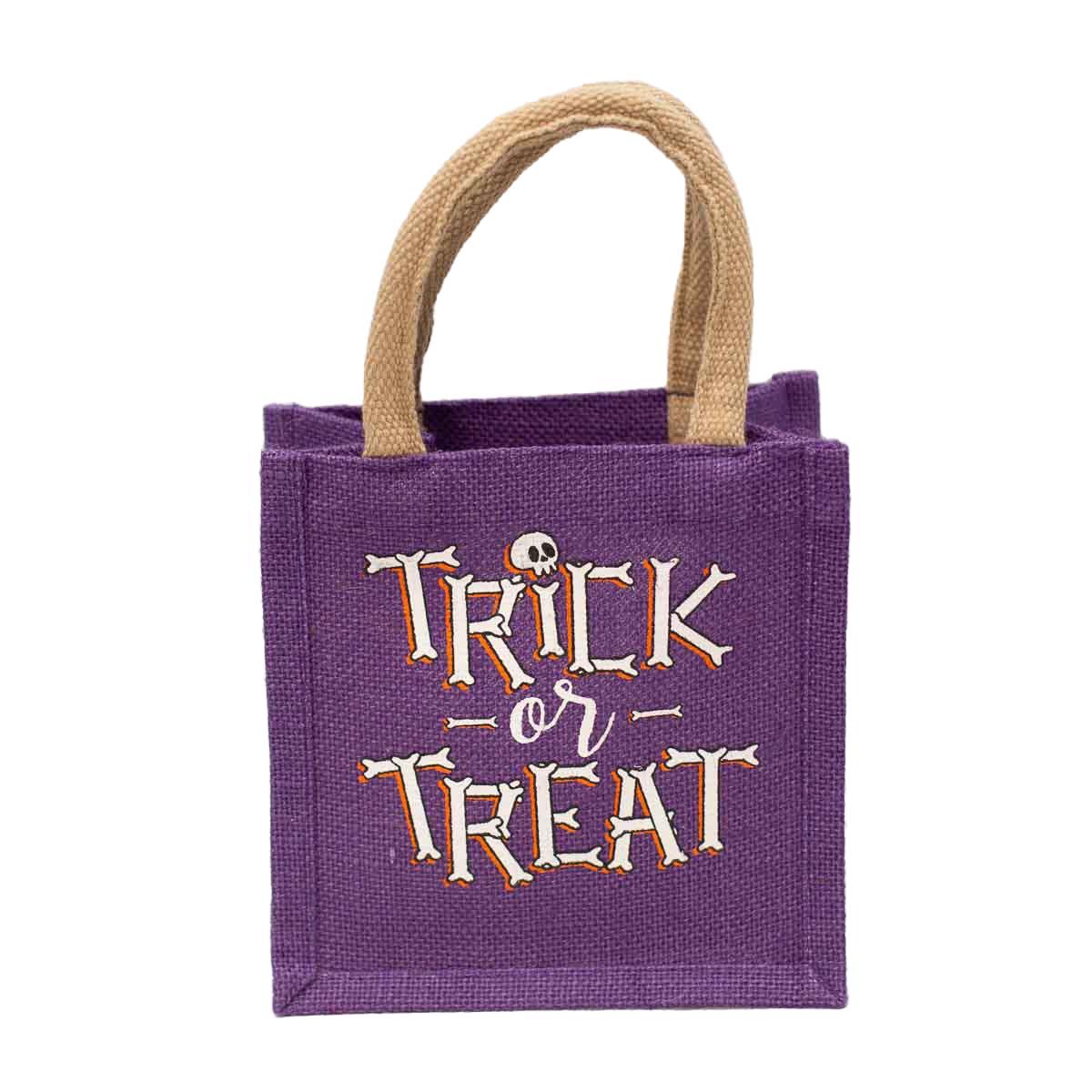 Halloween Petite Gift Tote, Light Pink White Small Handbag, Perfect for Halloween Surprises, Fun Seasonal Gift Bag - Nifty Decor & More