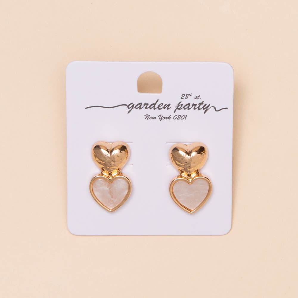 Hammered Porcelain Heart Enamel Earrings - Nifty Decor & More