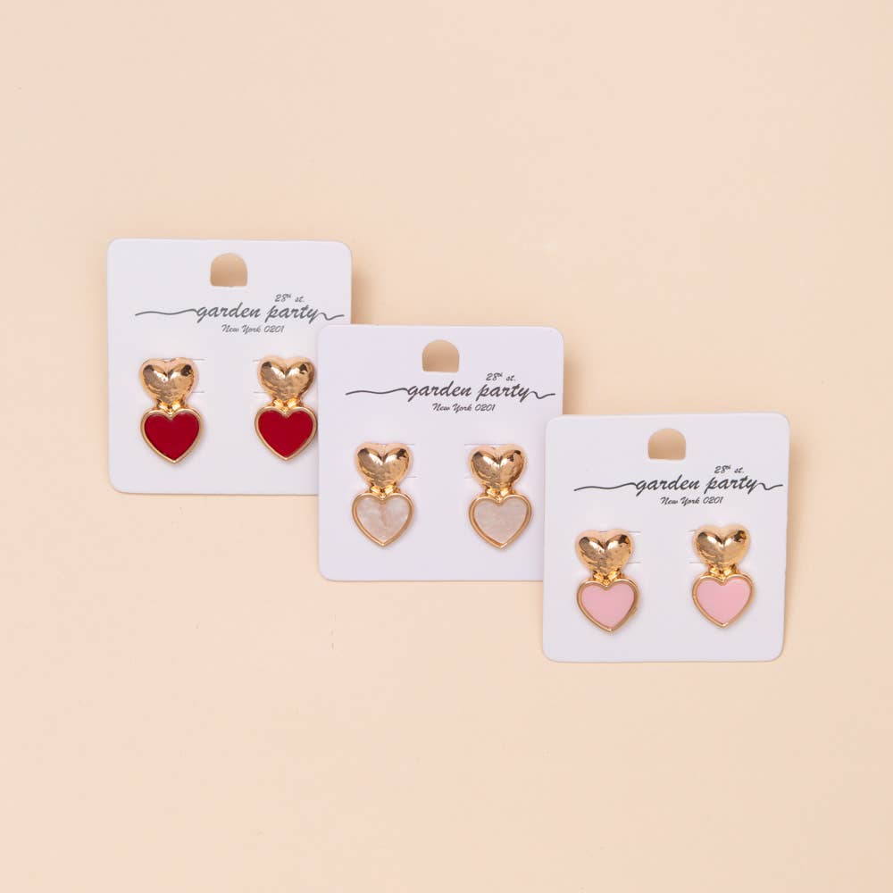 Hammered Porcelain Heart Enamel Earrings - Nifty Decor & More
