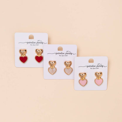 Hammered Porcelain Heart Enamel Earrings - Nifty Decor & More