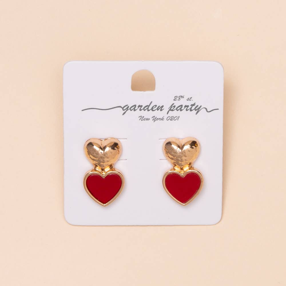 Hammered Porcelain Heart Enamel Earrings - Nifty Decor & More