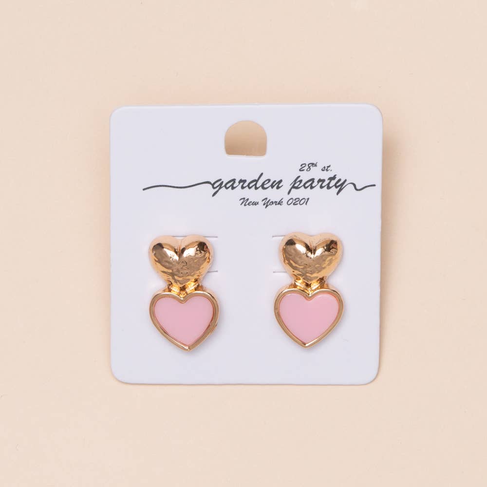 Hammered Porcelain Heart Enamel Earrings - Nifty Decor & More