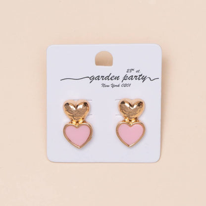 Hammered Porcelain Heart Enamel Earrings - Nifty Decor & More