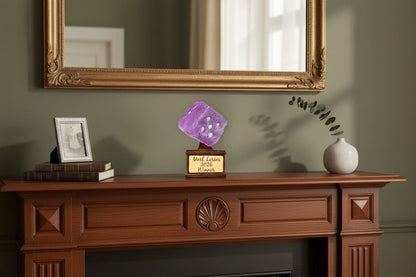 Handmade Yahtzee Tournament Trophy | Fuzzy Dice Award | Yahtzee Champion Gift | Dice Game Winner Trophy | Custom Engraved Party Prize - Nifty Decor & More