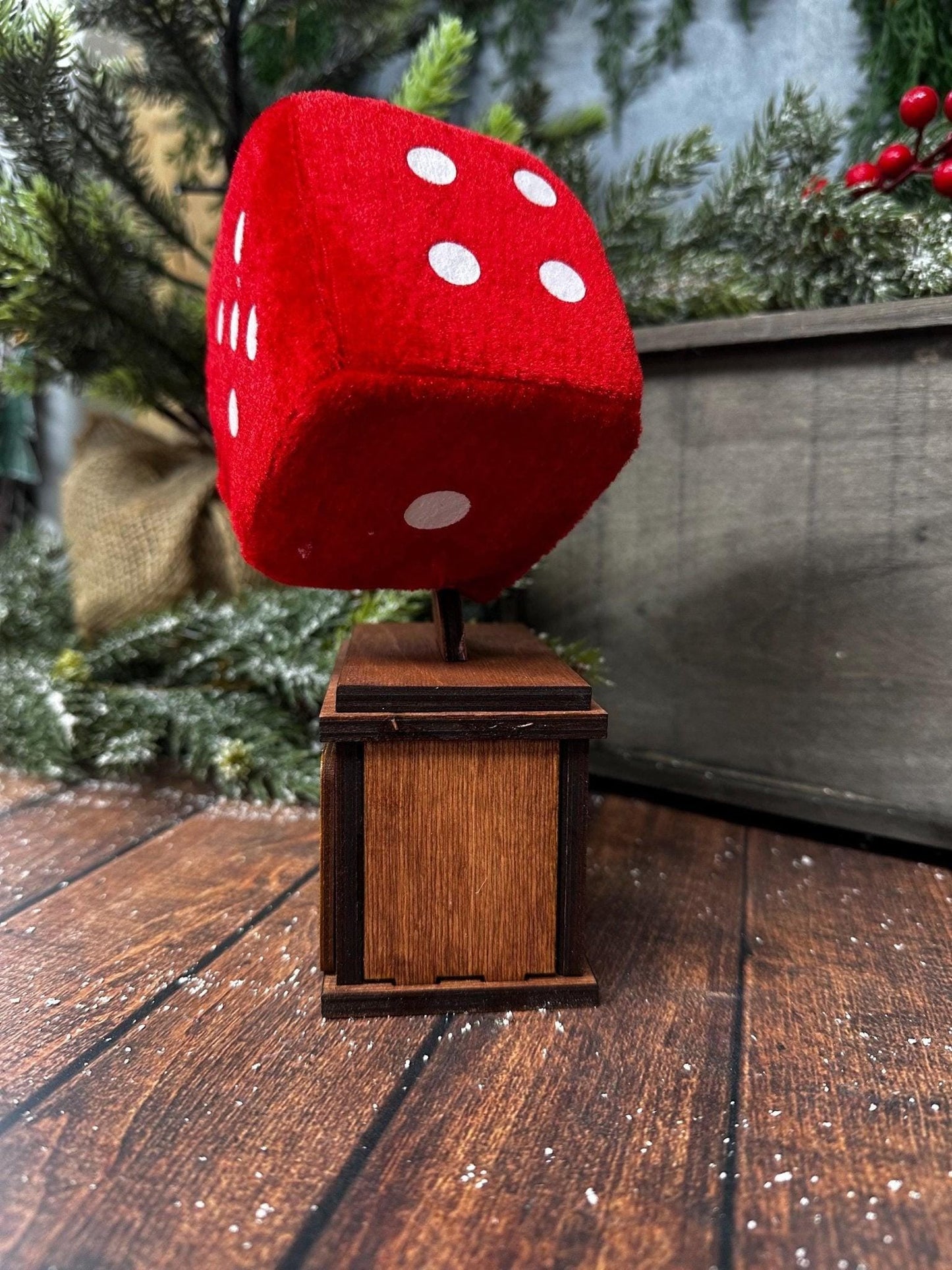 Handmade Yahtzee Tournament Trophy | Fuzzy Dice Award | Yahtzee Champion Gift | Dice Game Winner Trophy | Custom Engraved Party Prize - Nifty Decor & More