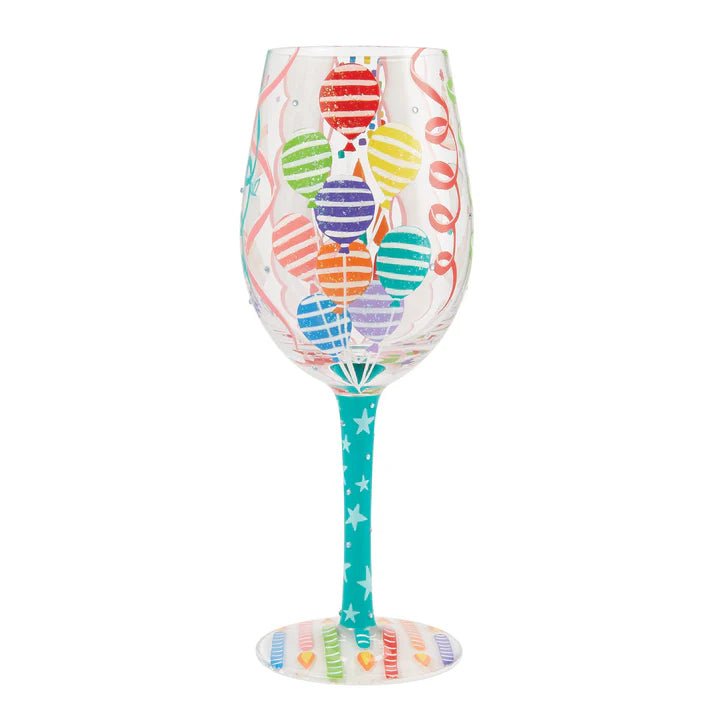 Happy Birthday Blast Hand Painted Wine Glass - Nifty Decor & More
