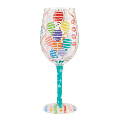 Happy Birthday Blast Hand Painted Wine Glass - Nifty Decor & More