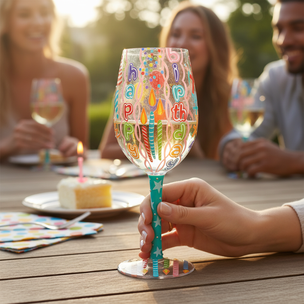 Happy Birthday Blast Wine Glass - Nifty Decor & More