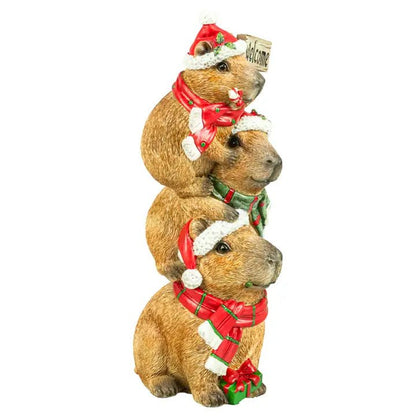 Happy Christmas Capybara Stacker Tabletop - Nifty Decor & More