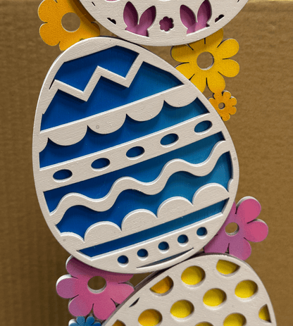 Happy Easter Bunny & Eggs - 3 PC Colorful Spring Decor for Festive Celebrations - Nifty Decor & More