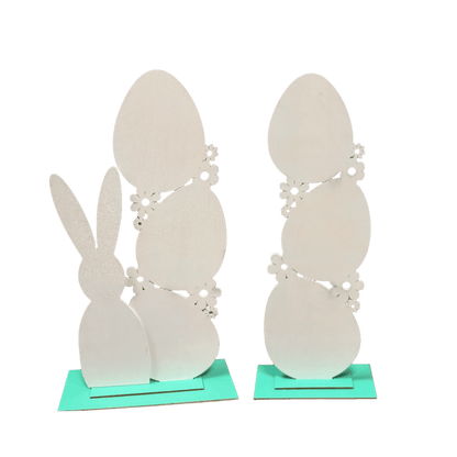 Happy Easter Bunny & Eggs - 3 PC Colorful Spring Decor for Festive Celebrations - Nifty Decor & More