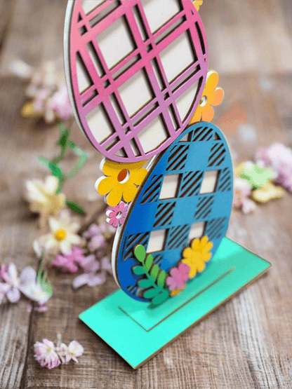 Happy Easter Bunny & Eggs - 3 PC Colorful Spring Decor for Festive Celebrations - Nifty Decor & More