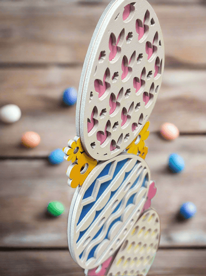 Happy Easter Bunny & Eggs - 3 PC Colorful Spring Decor for Festive Celebrations - Nifty Decor & More