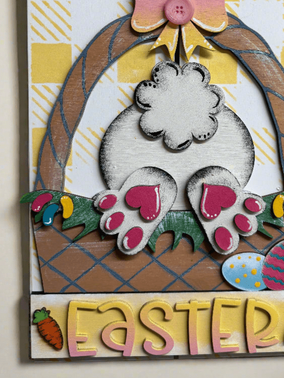 Happy Easter Bunny Tail Hanger | Spring Decor & Easter Decoration for Your Home - Nifty Decor & More