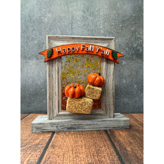 Happy Fall Y'all Mini Resin Frame Resin