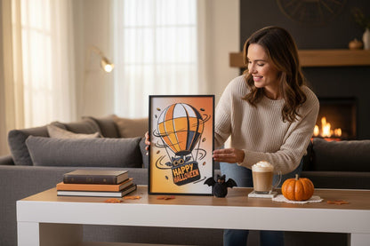 Happy Halloween Hot Air Balloon Wall Art - Nifty Decor & More