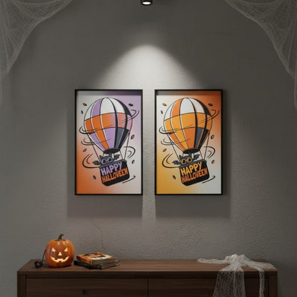 Happy Halloween Hot Air Balloon Wall Art - Nifty Decor & More