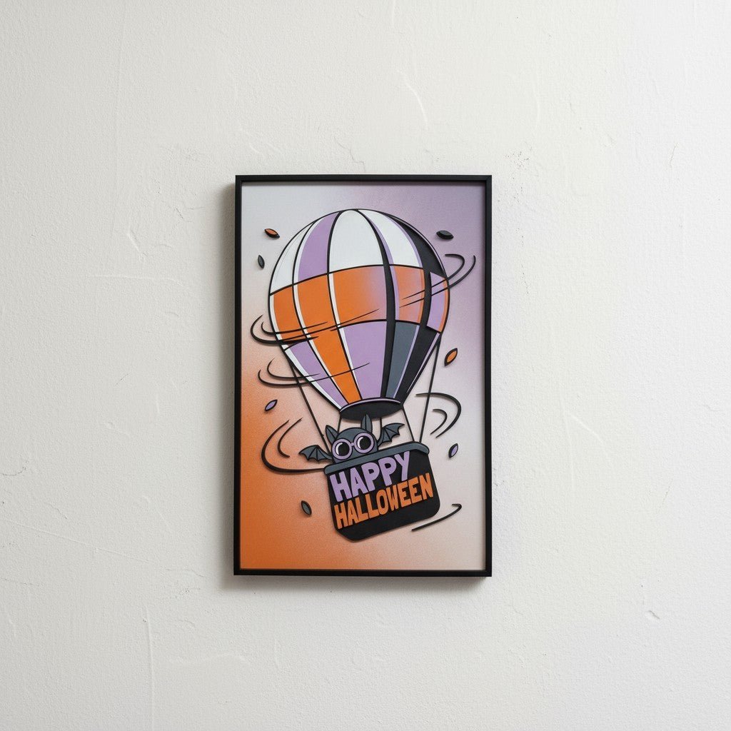 Happy Halloween Hot Air Balloon Wall Art - Nifty Decor & More