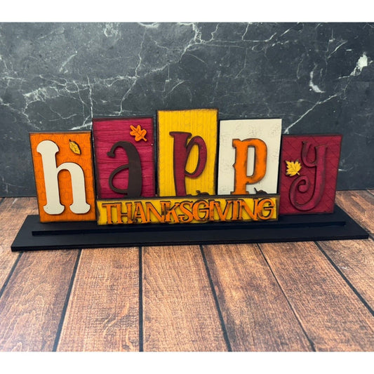 Happy Thanksgiving Word Block - Nifty Decor & More