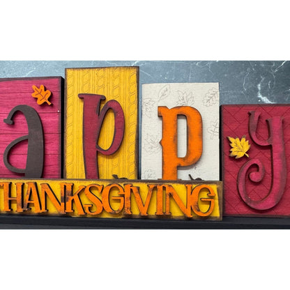 Happy Thanksgiving Word Block