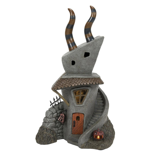 Fantasy creature with a house-like body and antler-like extensions on a white background