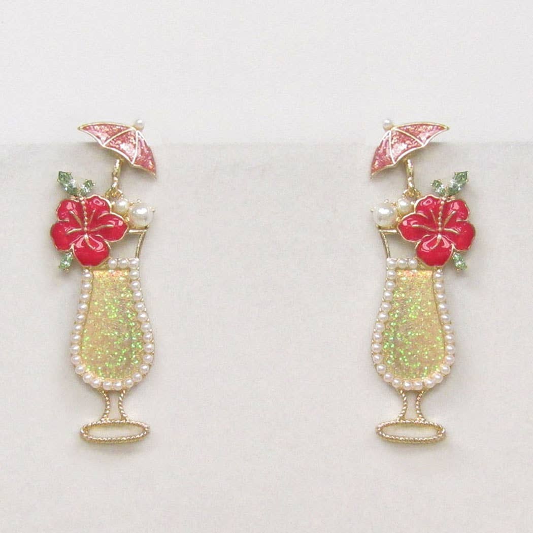 Hawaiian Cocktail CZ Drop Earrings - Nifty Decor & More