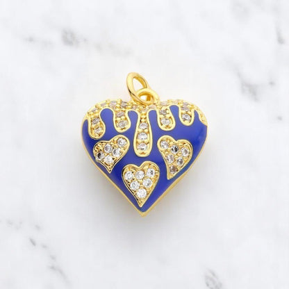 Heart Charms in Vibrant Colors, Chic Add On for Bracelets or Necklaces, Stylish Gift for Her Heart charms Royal Heart