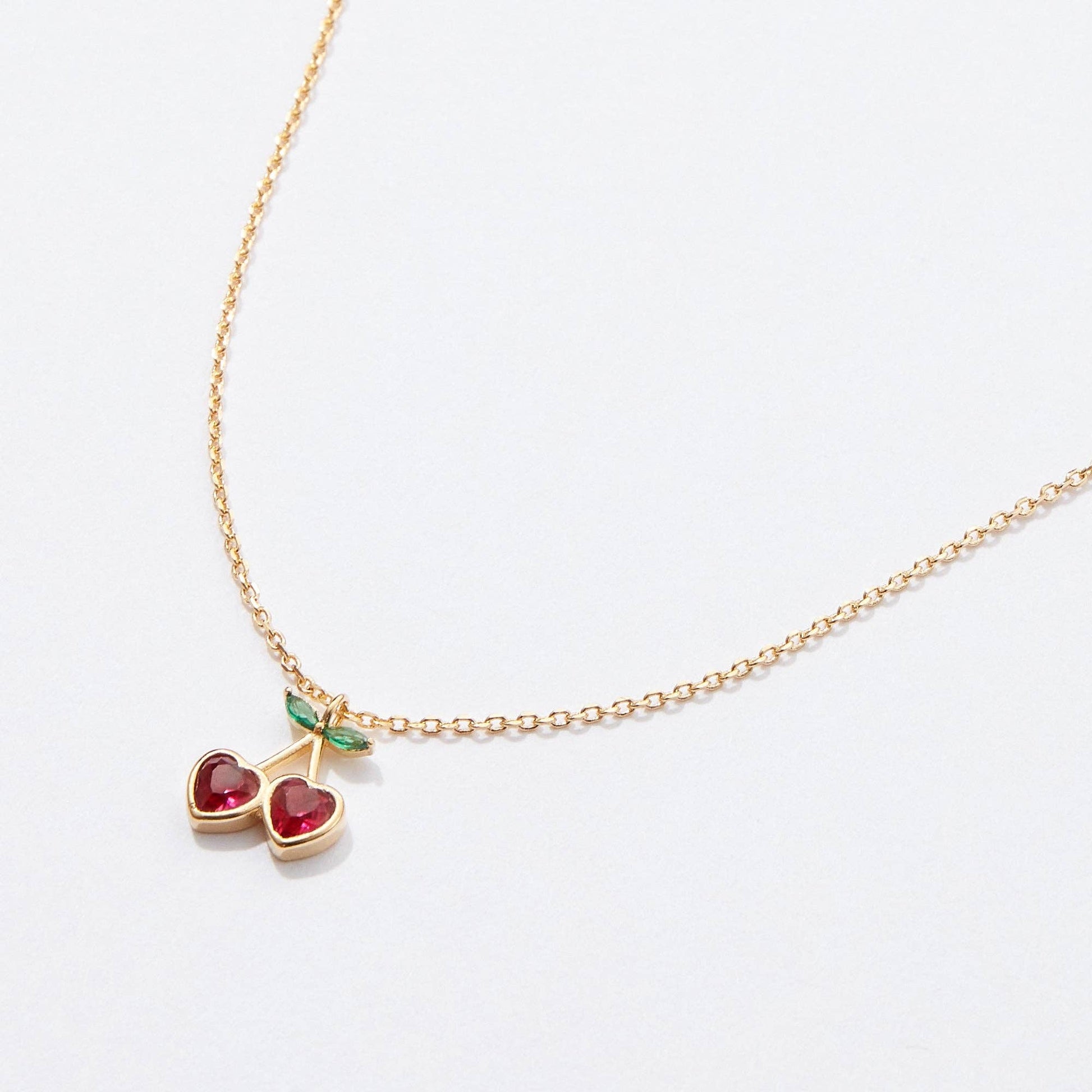 Heart Cherry Pendant Necklace in Gold Dip, Chic Pendant Jewelry, Perfect for Everyday Glam, Gift for Trendy Women - Nifty Decor & More
