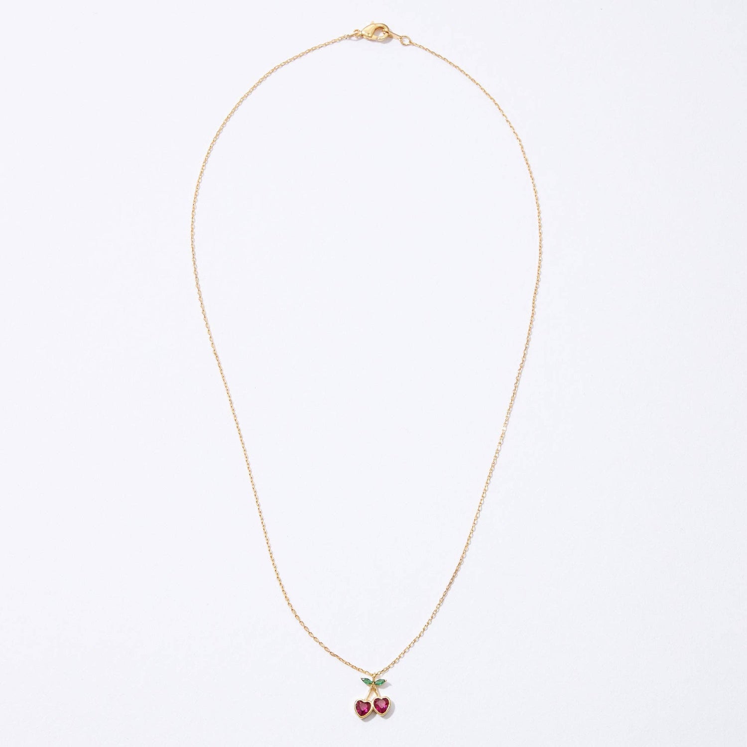 Heart Cherry Pendant Necklace in Gold Dip, Chic Pendant Jewelry, Perfect for Everyday Glam, Gift for Trendy Women - Nifty Decor & More