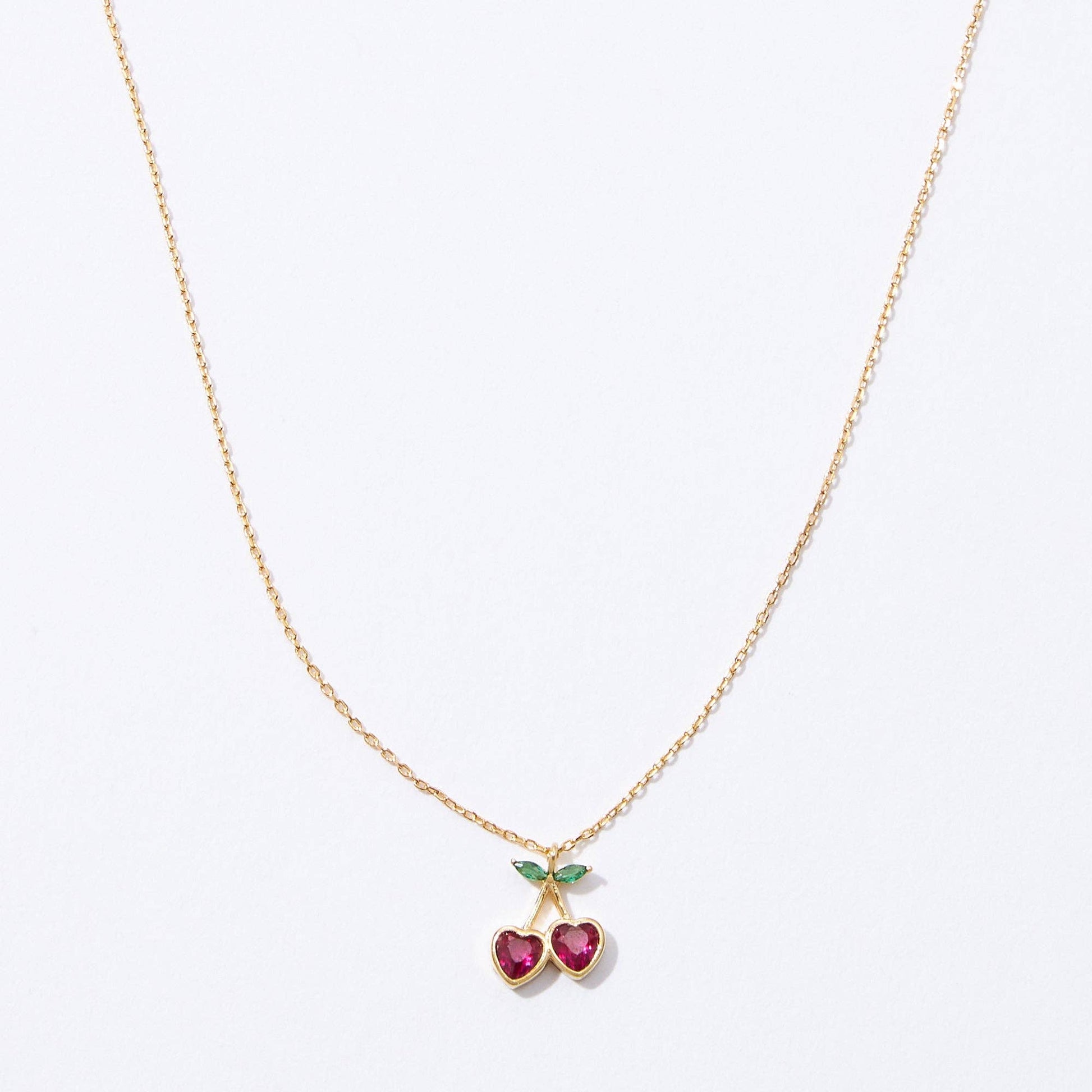 Heart Cherry Pendant Necklace in Gold Dip, Chic Pendant Jewelry, Perfect for Everyday Glam, Gift for Trendy Women - Nifty Decor & More