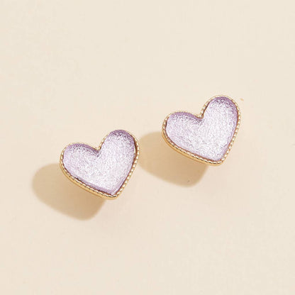 Heart Druzy Stone Stud Earrings - Nifty Decor & More