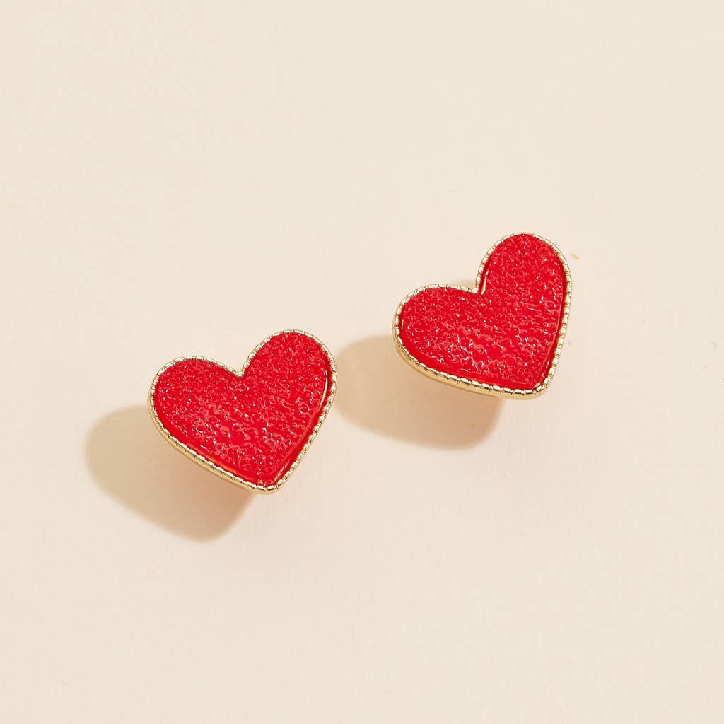 Heart Druzy Stone Stud Earrings - Nifty Decor & More