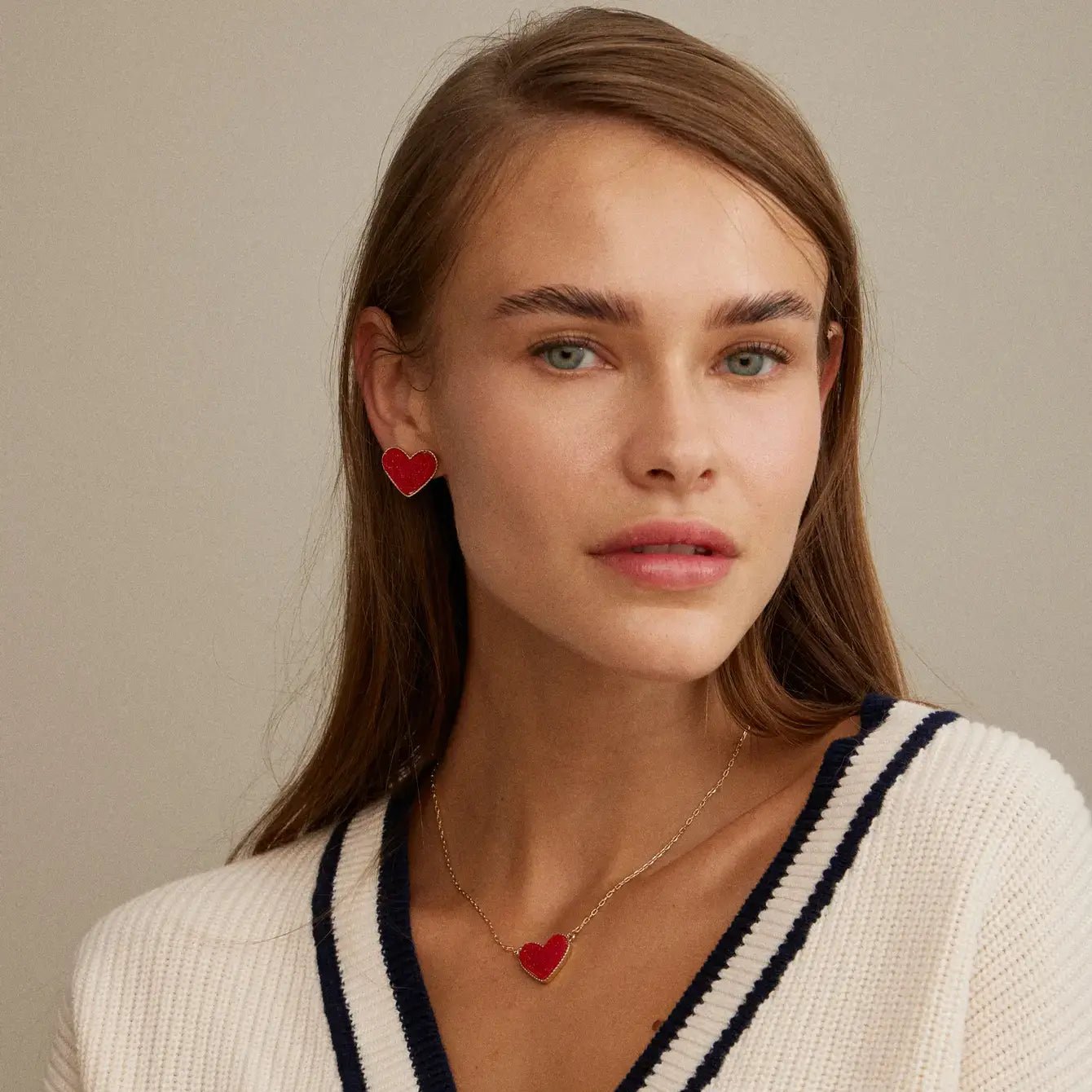 Heart Druzy Stone Stud Earrings - Nifty Decor & More