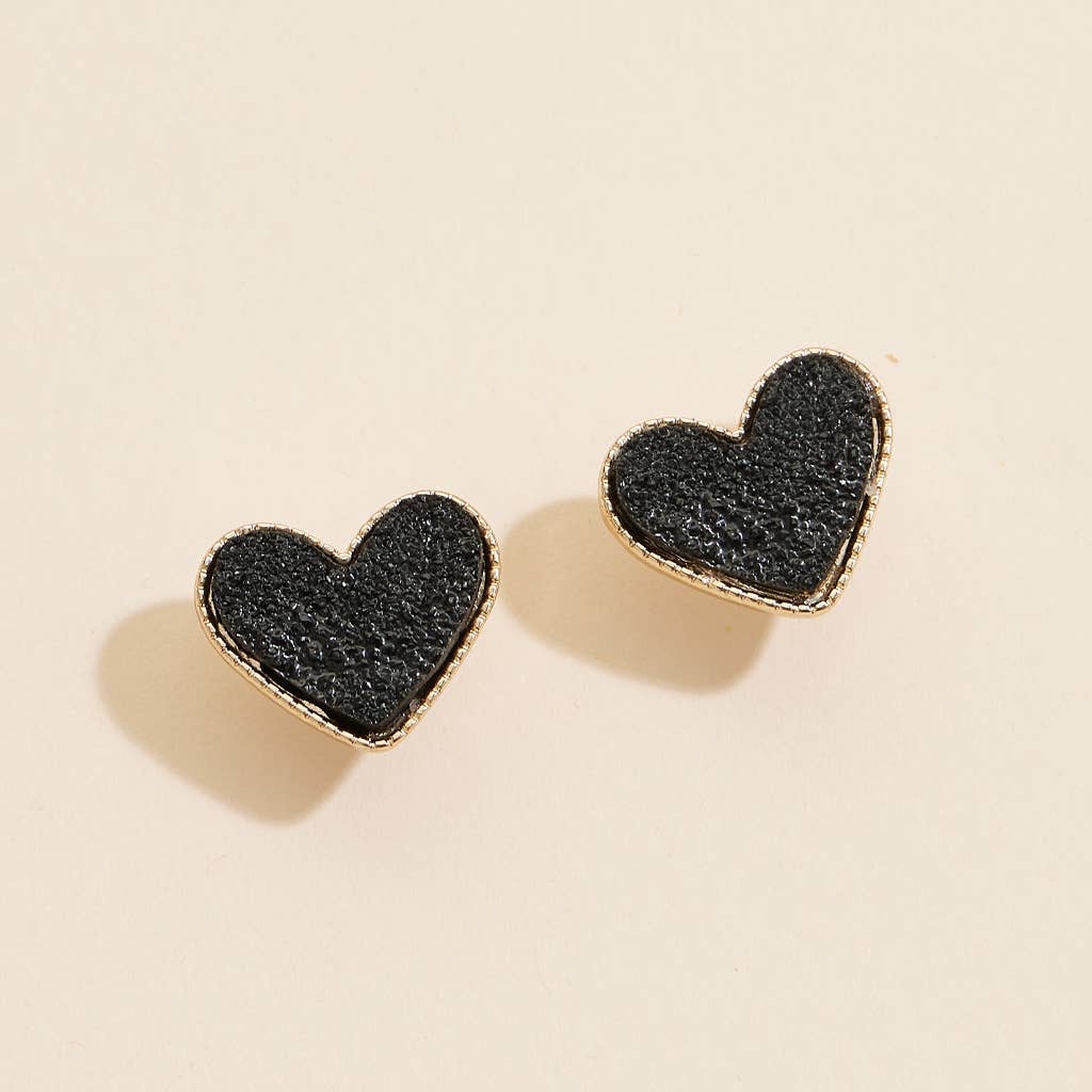 Heart Druzy Stone Stud Earrings - Nifty Decor & More