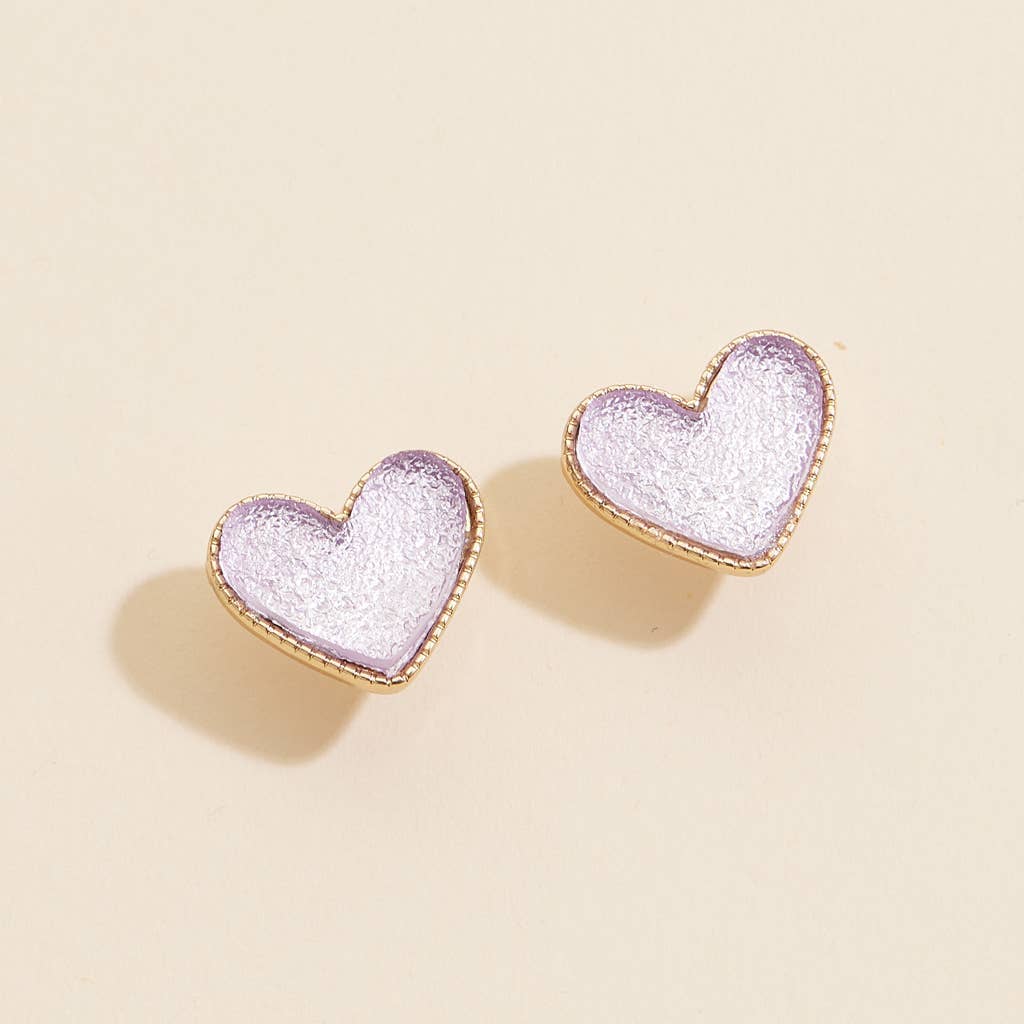 Heart Druzy Stone Stud Earrings - Nifty Decor & More