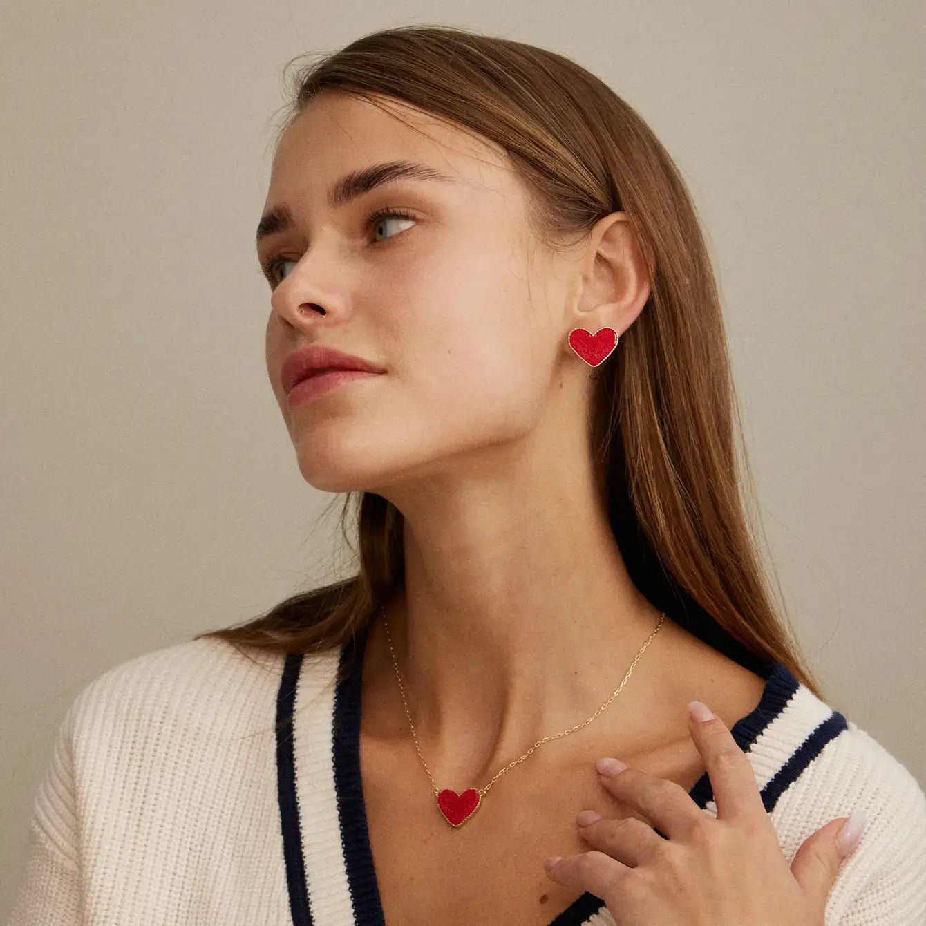 Heart Druzy Stone Stud Earrings - Nifty Decor & More