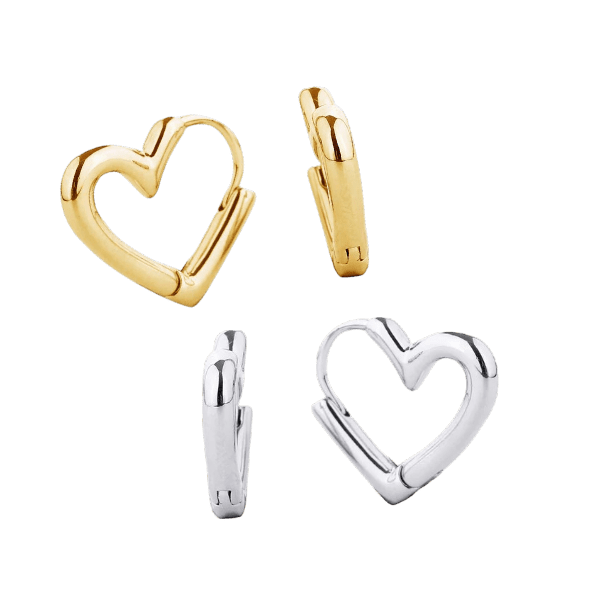 Heart - Shaped Huggie Earring 14K Gold - Dipped - Nifty Decor & More