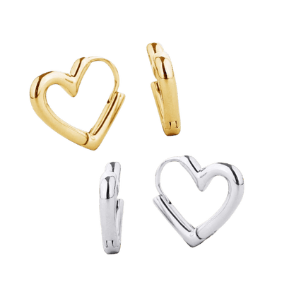 Heart - Shaped Huggie Earring 14K Gold - Dipped - Nifty Decor & More