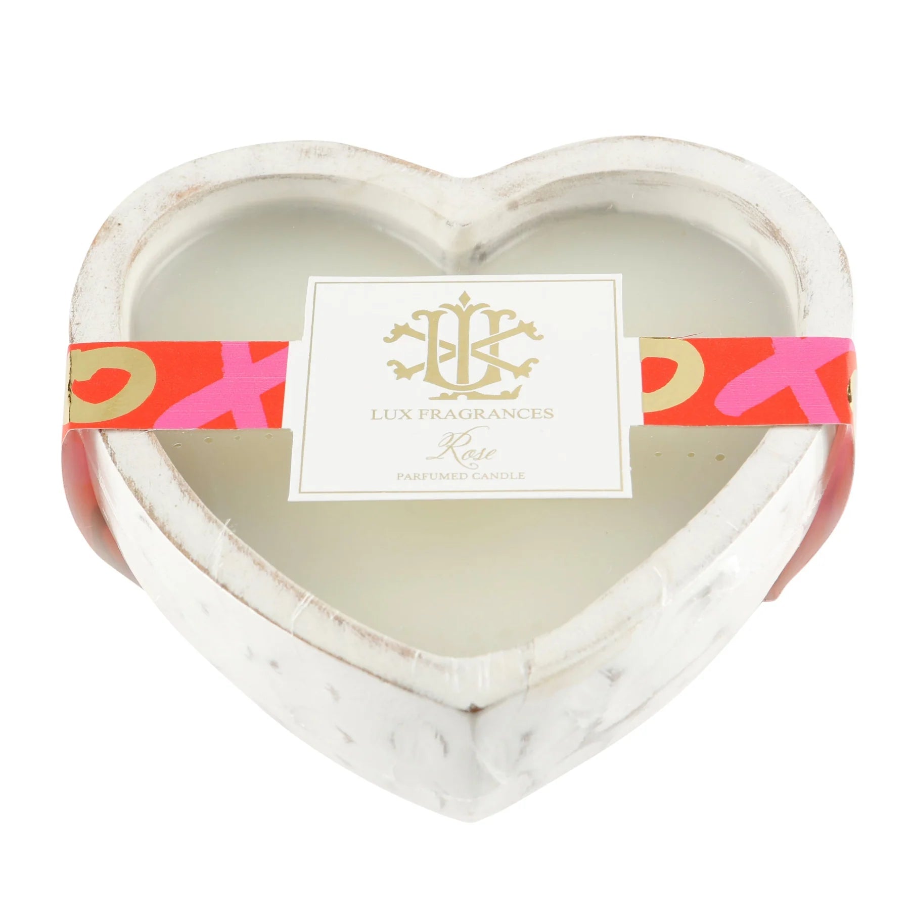 Heart Shaped Rose Scented Wood Bowl Candle with 2 Wicks - Nifty Decor & More