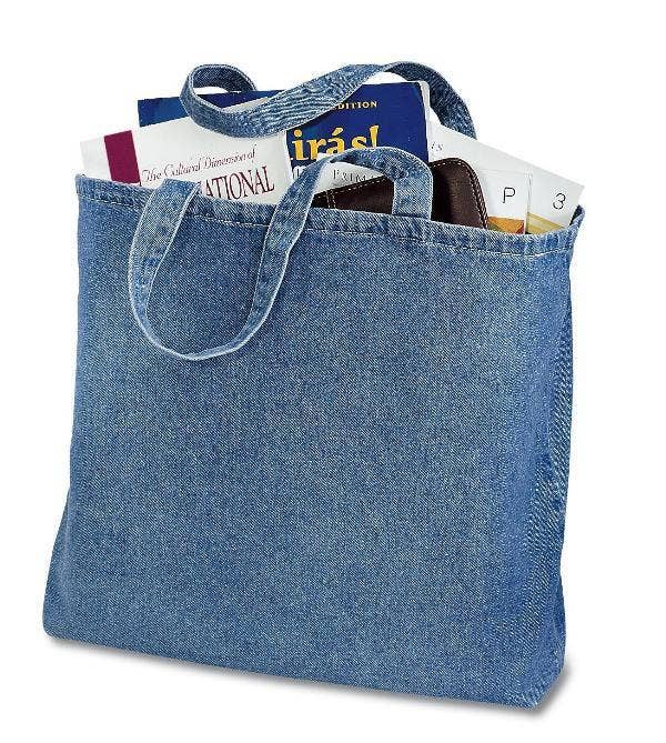 Heavy Cotton Denim Tote Bag - 10oz Cotton Twill - Nifty Decor & More
