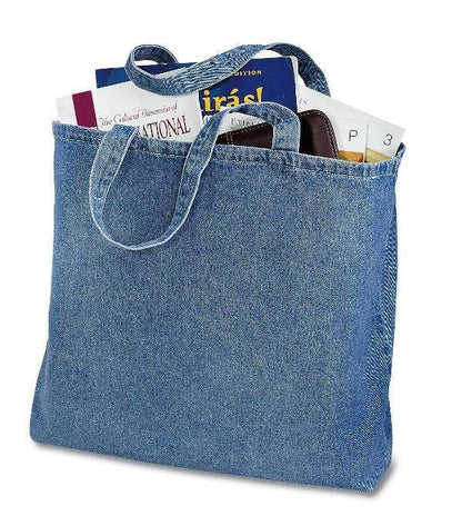 Heavy Cotton Denim Tote Bag - 10oz Cotton Twill - Nifty Decor & More