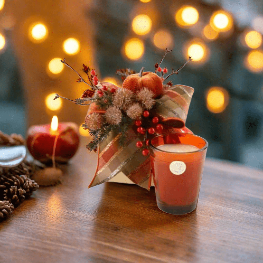 Heirloom Pumpkin 14 oz Luxury Gift Box Candle - Long - Burning Spiced Pumpkin & Vanilla Bean Scent - Nifty Decor & More