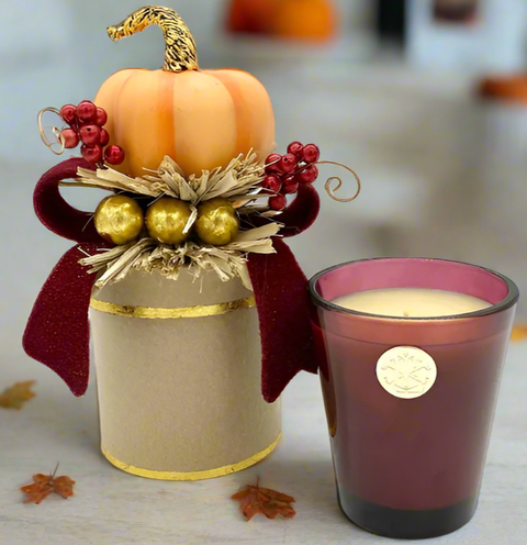 Heirloom Pumpkin 14 oz. Gift Box Candle - LUX Candle Holder