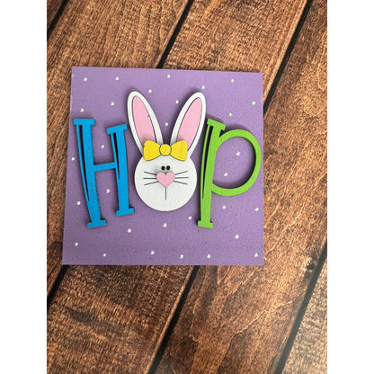 Hello Easter Leaning Sandwich Board Tiles - Set 4 PC Interchangeable Leaning Sandwich Boards