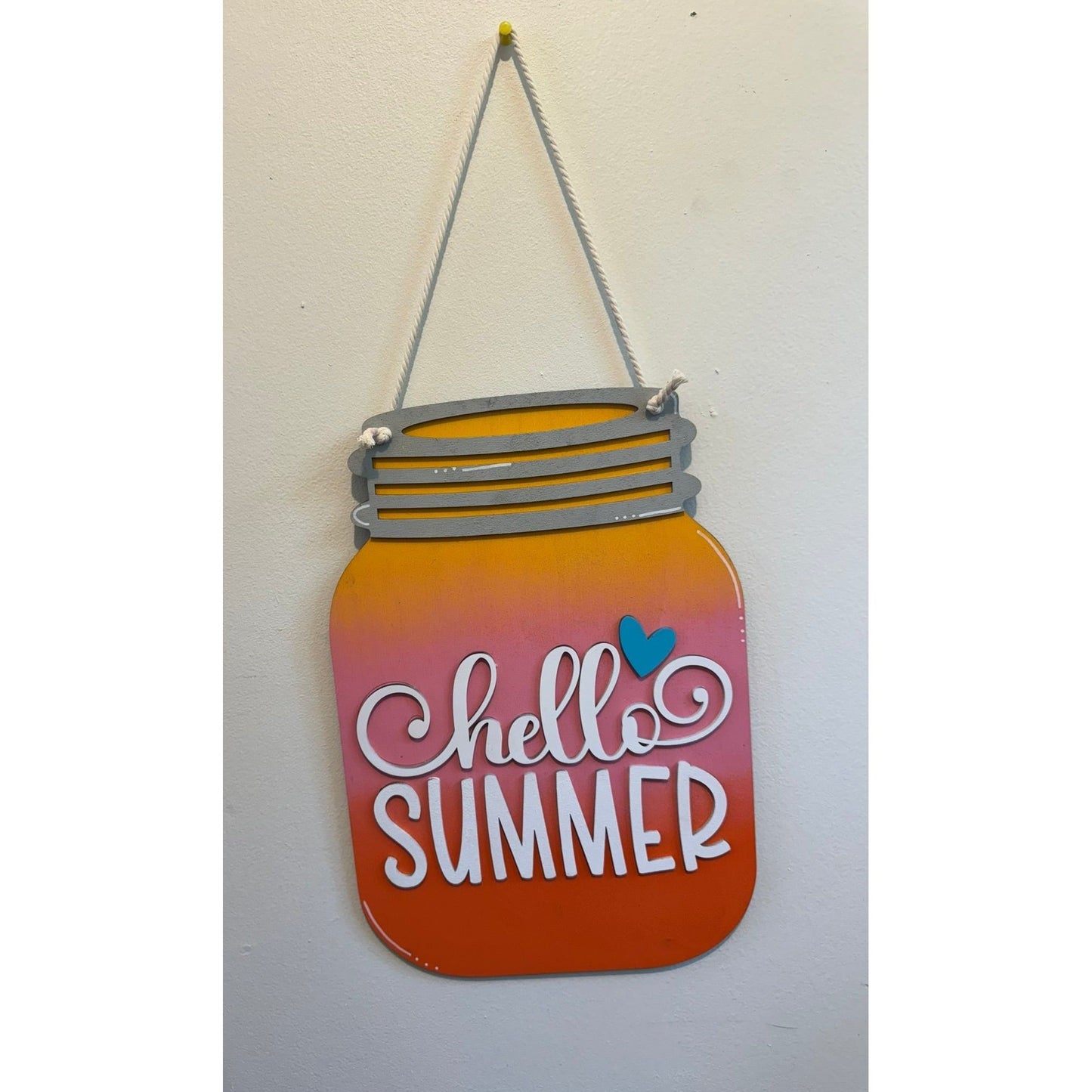 Hello Summer Mason Jar Hanger Summer Hanger