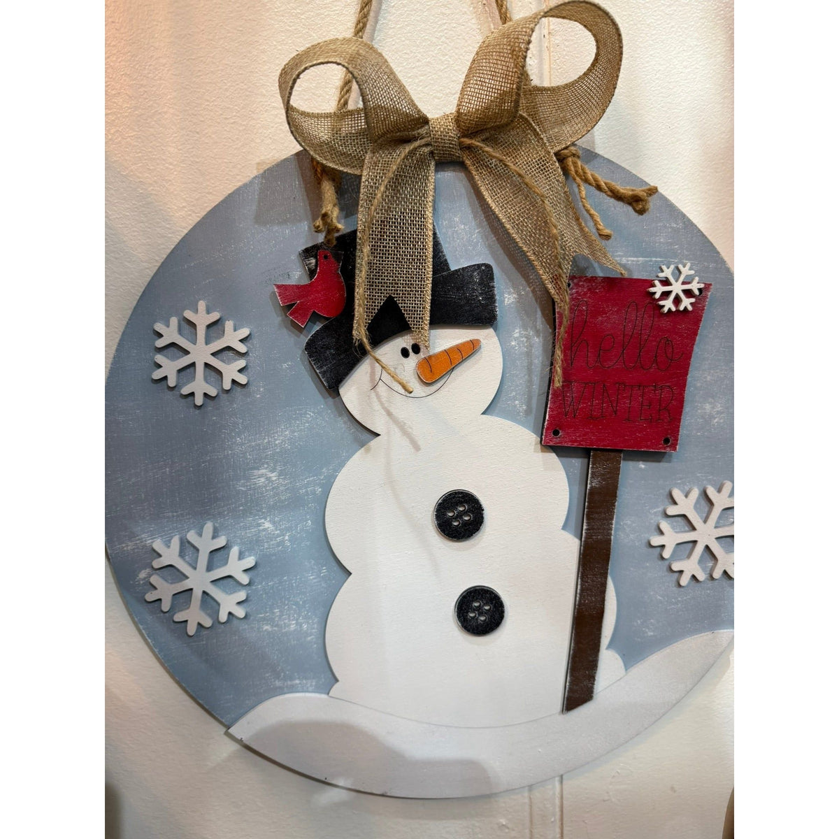 Hello Winter Snowman Hanger - Nifty Decor & More