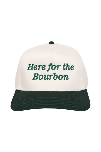 Here For the Bourbon Vintage Two - Tone Hat, Stylish Whiskey Lover Cap, Father’s Day Gift Must - Have - Nifty Decor & More