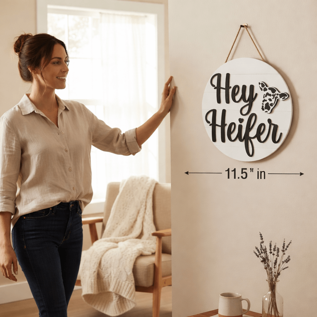 Hey Heifer Cow Door Hanger - Nifty Decor & More