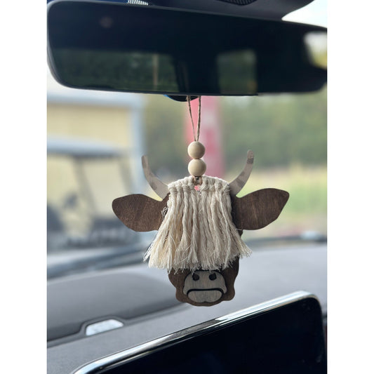 Highland Cattle Car Dangle - Nifty Decor & More